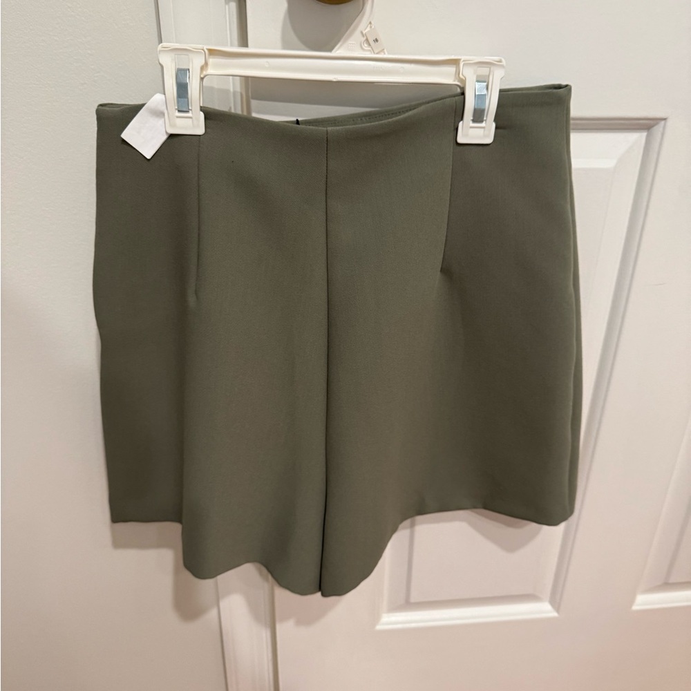 Zara Olive Tailored Mini Skirt